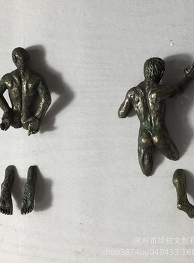 跨境热款断裂人物墙饰欧美式工业风家居墙壁隔断仿铜装饰品小摆件