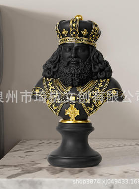 跨境热销国际象棋半身像摆件烛灯家居装饰样板房学院风玄关小摆设