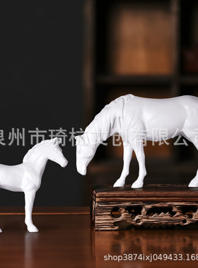 跨境新品写实仿真马雕塑简约桌面摆件玄关书房客厅树脂艺术装饰品