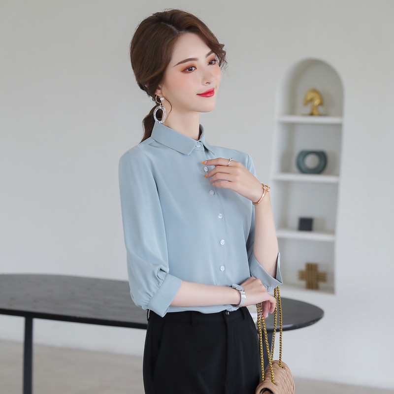 职业白衬衫新款2020年夏季夏工作服 伊木子衬衫