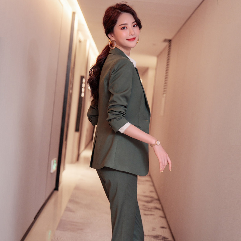 高端西装套装总裁秋冬气质时尚西服 伊木子职业女裤套装