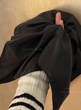 大号黑色方巾发圈  氛围感百搭气质发绳扎头发头绳发饰大号头花女