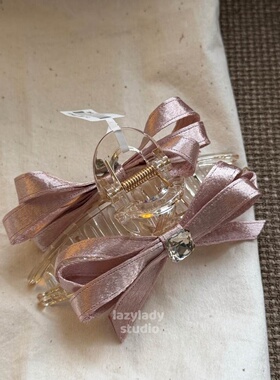 清！原24 发量偏少到适中 品质高货蝴蝶结抓夹盘发鲨鱼夹女
