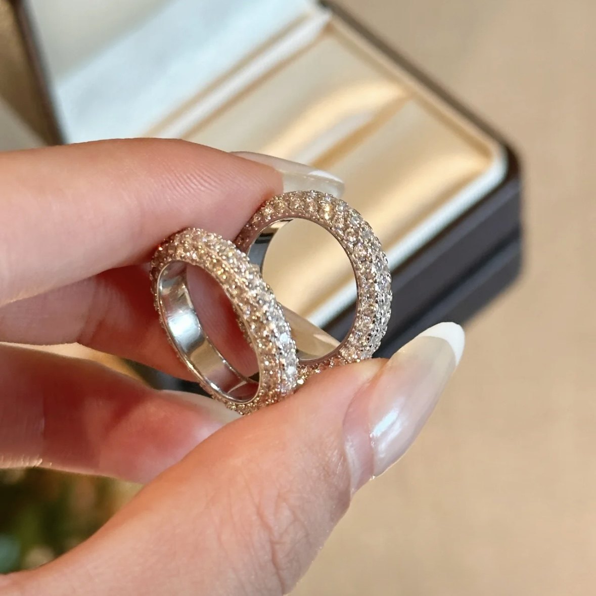 S925银镀白金漫天星三面钻爆闪钻实心排钻满圈银手镯戒指,淘宝优惠券,粉丝福利购,淘宝优惠卷