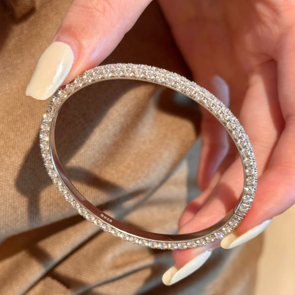 S925银镀白金漫天星三面钻爆闪钻实心排钻满圈银手镯戒指,淘宝优惠券,粉丝福利购,淘宝优惠卷