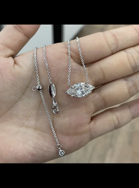 「极简马眼钻项链」极简单钻马眼钻4.5克拉项链·s925银