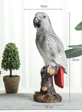仿真鹦鹉大嘴鸟摆件田园风创意模型客厅酒柜电视柜玄关装饰工艺品