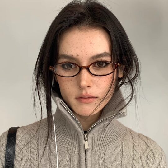 404's shop retro brown small oval TR90 glasses