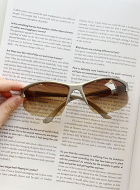 Y2K街头亚文化半框飞行员式墨镜