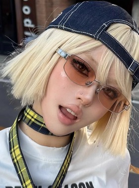 404的店复古橘色金属Y2K猫眼墨镜