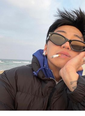 404的店韩版猫眼椭圆黑框太阳眼镜男女茶色墨镜uv400配度数ins女