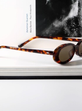 404的店复古椭圆墨镜板材欧美女