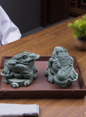 30长青石原石雕刻金蝉台茶桌摆件招财摆件石来运转办公装饰镇纸台