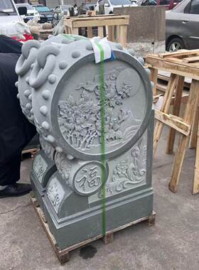 石雕门墩一对青石门鼓天然石鼓石刻抱鼓石中式庭院别墅门口摆件