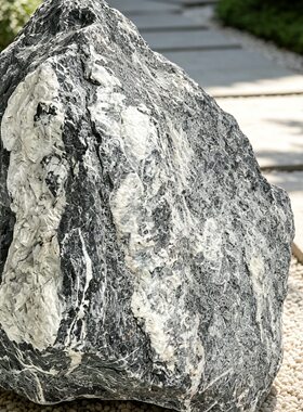 真石头天然黑山石景观石庭院造景原石石雕摆件大板石头桌脚石底座
