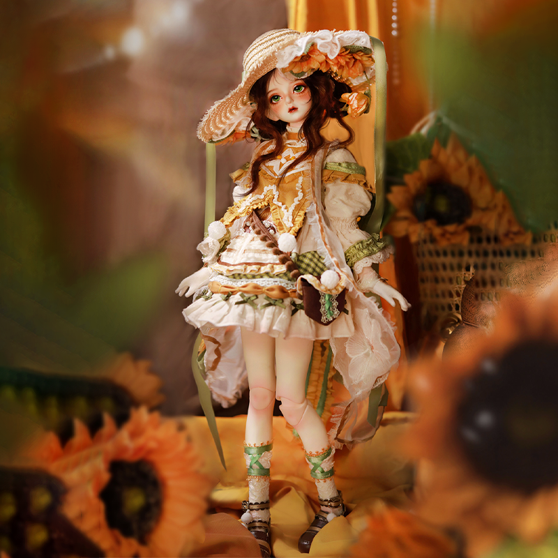 GEM娃衣 4分bjd娃娃 文森特的花之炙热的礼赞  向日葵官服 假发鞋 - 图0