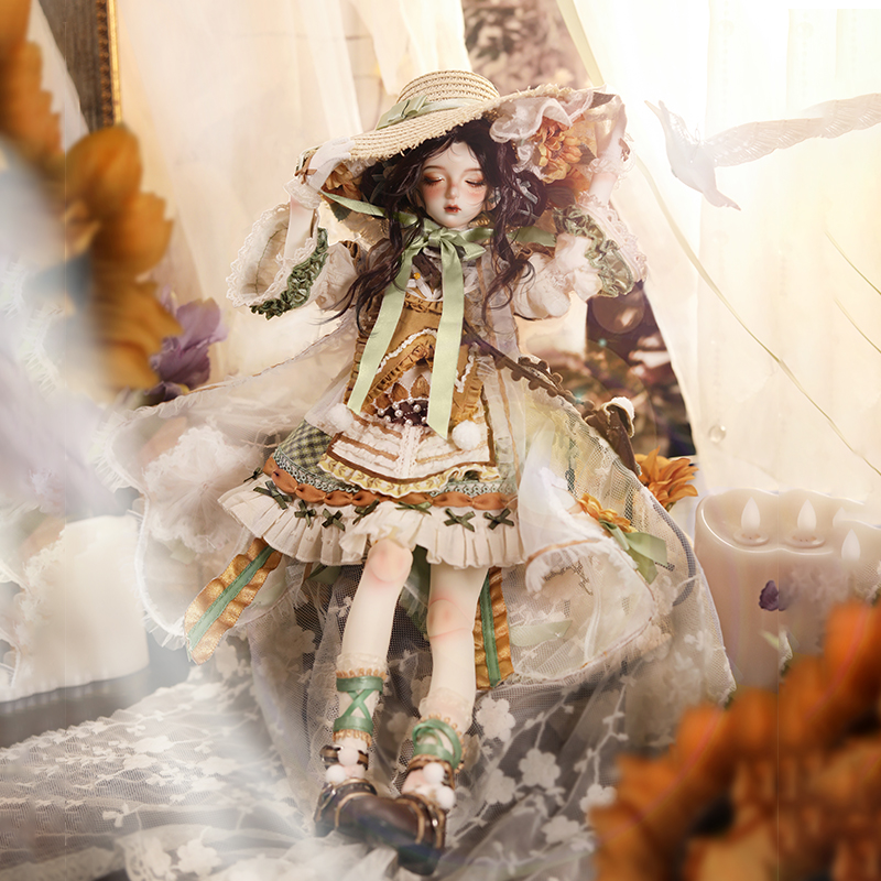 GEM娃衣 4分bjd娃娃 文森特的花之炙热的礼赞  向日葵官服 假发鞋 - 图2