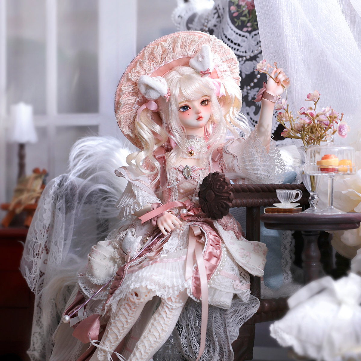 GEM贵族娃娃 猫猫心事系列 4分BJD女娃艾德莉丝 45cm全套潮玩礼物 - 图2