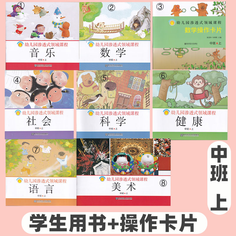 南师大 幼儿园渗透式领域课程 小班中班大班 上教师用书 挂图 数学操作卡片 CD光盘 挂图 全套 五大领域 2022年夏 上学期学生老师 - 图3