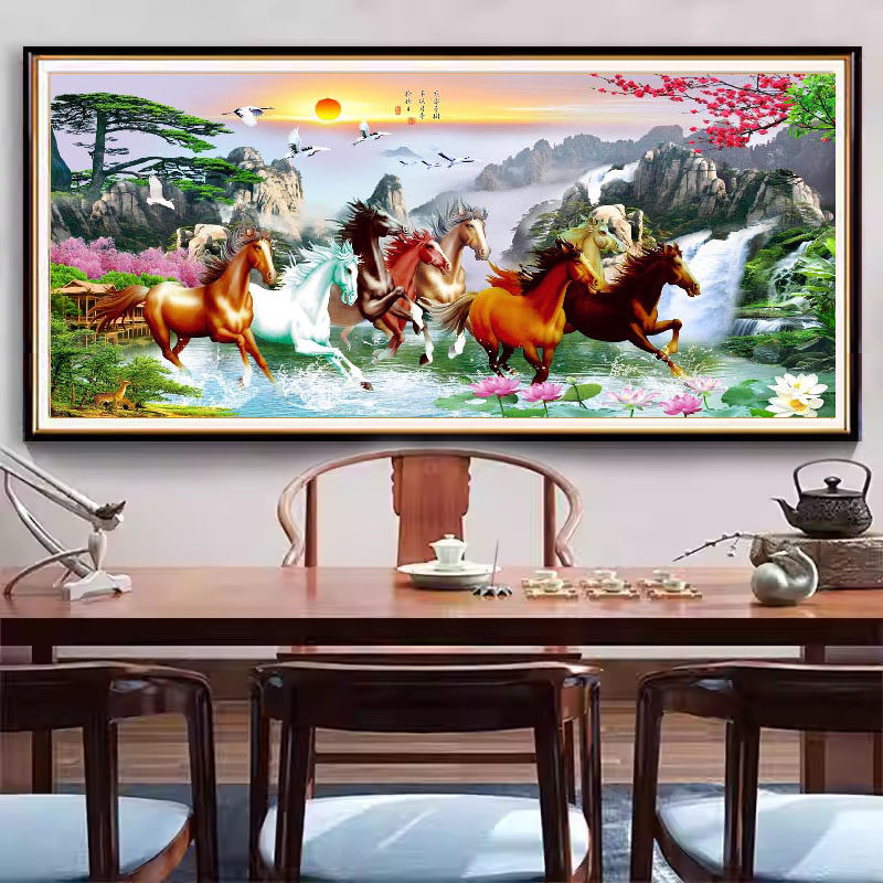 马到成功2026年新款5D水晶钻石画满钻点钻十字绣高级感客厅砖石秀,淘宝优惠券,粉丝福利购,淘宝优惠卷