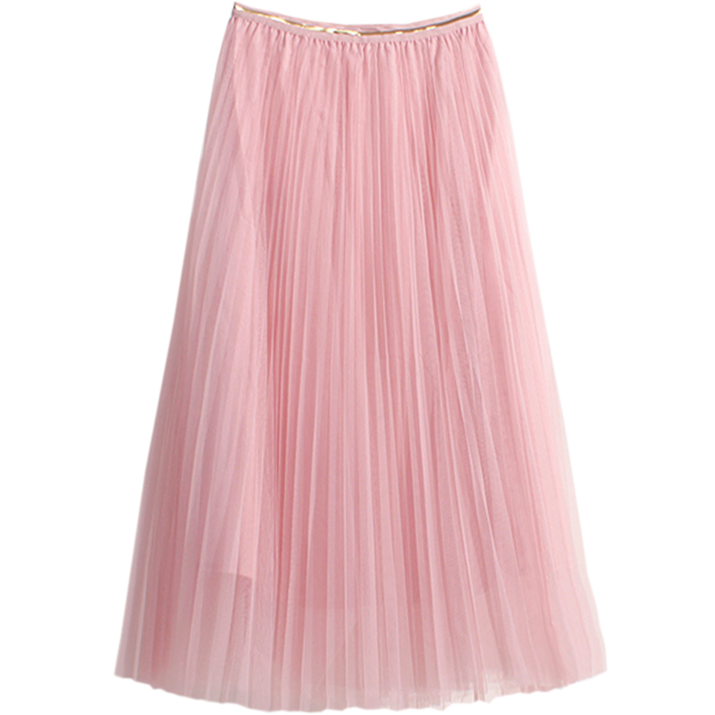 四季短裙 厂价直销 优雅天使的小店半身裙女春夏秋冬高腰网纱中长纱裙子甜美蓬蓬百褶日系超仙年3