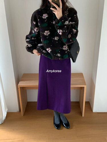 RIVEROOM Amy韩代 25fw 东大门 小碎花摇粒绒 套头夹克外套 - 图1