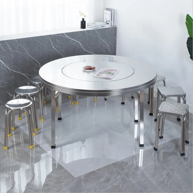 304加厚不锈钢内置转盘折叠桌大圆桌圆形带转盘家用酒席饭店餐桌,淘宝优惠券,粉丝福利购,淘宝优惠卷