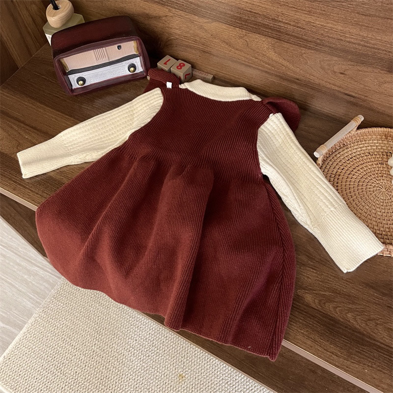 秋冬女童甜美荷叶边毛衣裙儿童女宝宝纯色毛线连衣裙内搭针织裙子,淘宝优惠券,粉丝福利购,淘宝优惠卷