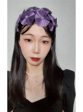 发箍真丝麻优雅花朵百搭