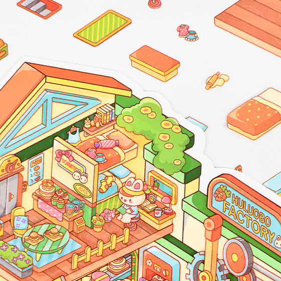 Senyu New Product Large Edition 5.0 Landscaping Sticker Three-dimensional House 2.5D Cute DIY Unzipped Miniature Scene Sticker