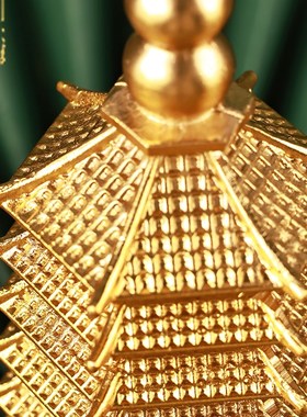 速发书铜文昌塔1层十三层摆件全铜真黄铜加厚大号男孩桌用纯通客