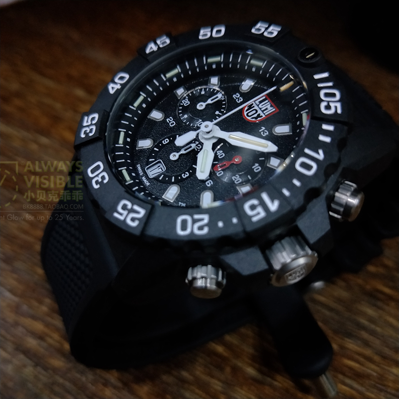 瑞士原装雷美诺时Luminox XS.3581防水200米夜光氚气潜水腕军表-图0