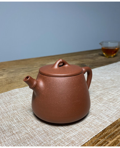 宜兴紫砂壶泡茶壶茶具养生壶全手工壶原矿底槽青270CC禅竹石瓢壶 - 图0