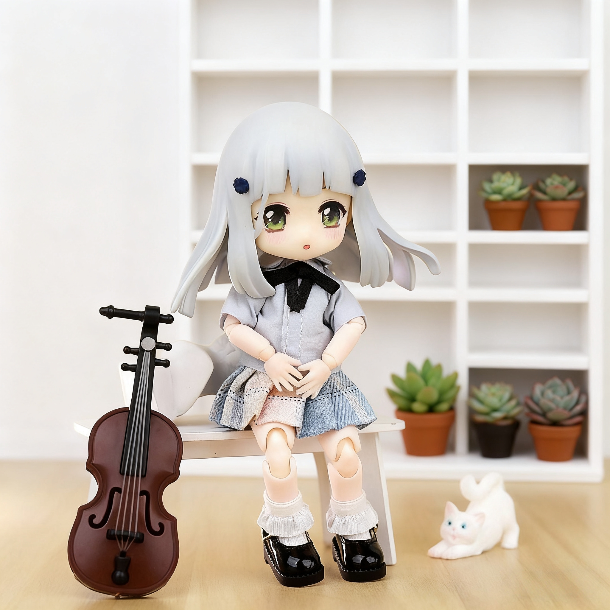 ob11娃衣 幼稚园 校园制服 衬衫 jk裙套装 p9 p10娃衣12分bjd娃衣 - 图2