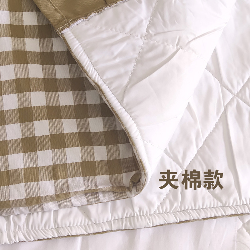 床头罩格子加厚夹棉防撞头布艺床头防尘罩软包侧开系带花边床头套,淘宝优惠券,粉丝福利购,淘宝优惠卷