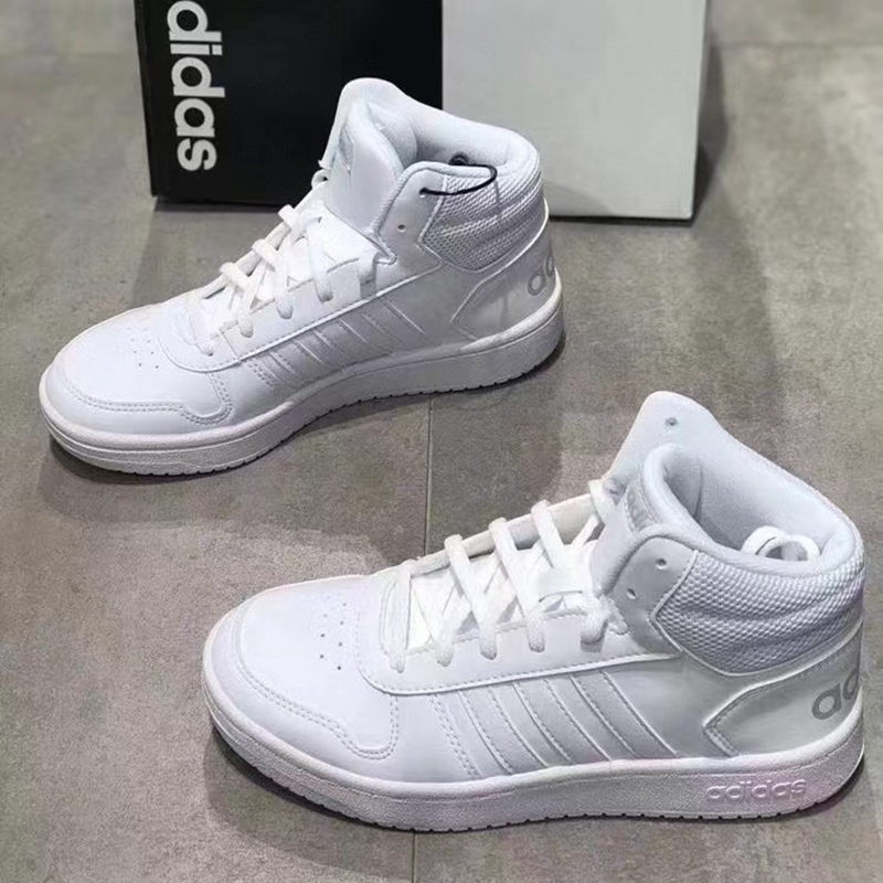 Adidas阿迪达斯NEO女鞋高帮2021秋新款HOOPS 2.0运动板鞋B42099 - 图2