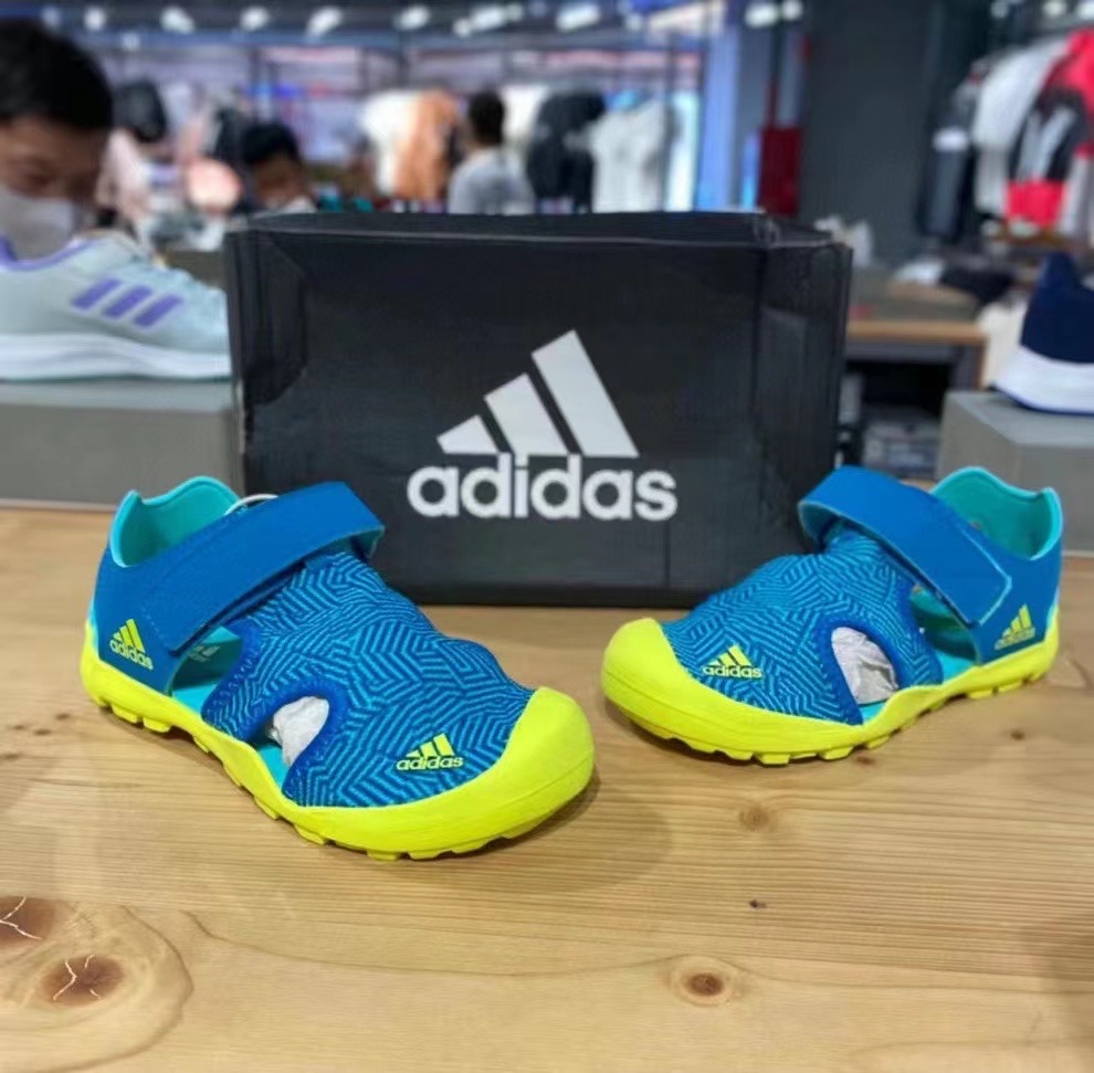 adidas阿迪达斯男女童鞋 夏季魔术贴软底包头运动休闲凉鞋 FY9892