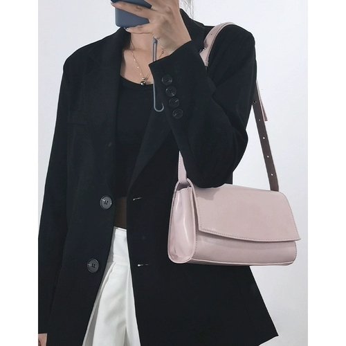 Глянцевая небольшая дизайнерская летняя сумка на одно плечо, сумка подмышку, в корейском стиле