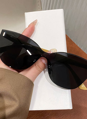 高级感时尚轻奢风一体无框墨镜女