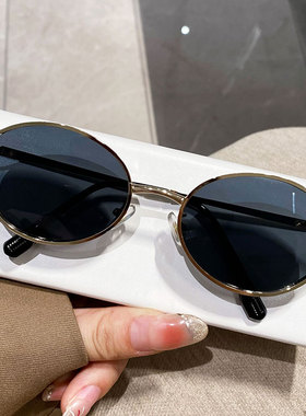 金边墨镜防晒女款小脸高级感复古