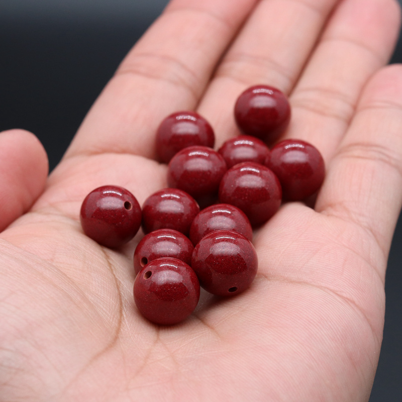 帝王紫金砂朱砂散珠圆珠佛珠转运珠天然原矿晶体DIY手链手串搭配 - 图0