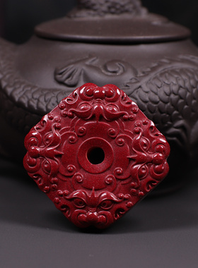 朱砂紫金砂原石睚眦神兽挂坠吊坠