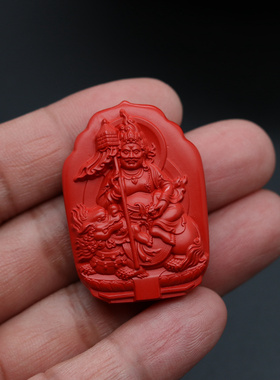 朱砂大黄财神进财吊坠男女同款