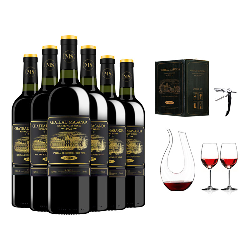 玛莎诺娅骑士古堡半甜型初恋酒红酒6瓶750ml 送酒具,淘宝优惠券,粉丝福利购,淘宝优惠卷