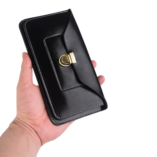 适用华为mate60苹果16promax小米vivo手机包挂腰包牛皮套穿皮带男