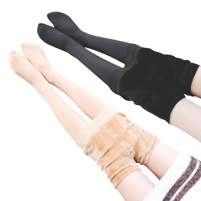 长筒丝袜女春秋冬款加绒加厚肉色打底袜光腿保暖神器秋冬季连裤袜