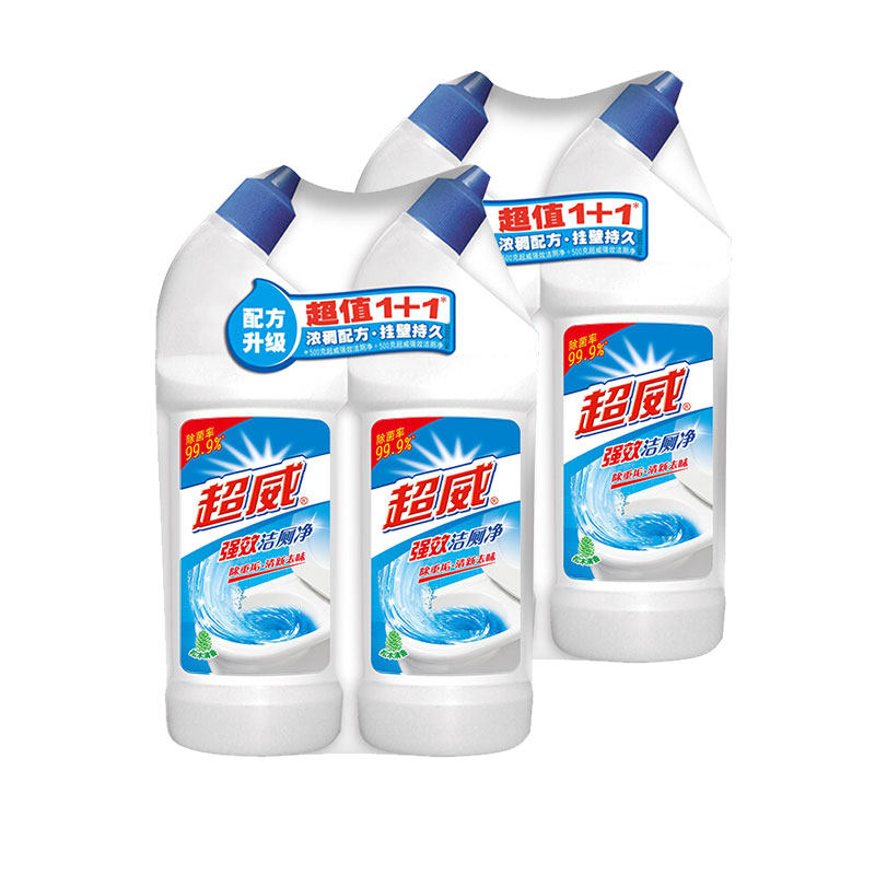 4瓶超威洁厕液厕净马桶卫生间尿垢 科雷家居马桶清洁剂/洁厕剂