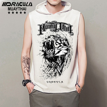 Dlacula scattered suit with sleeveless cap and cloak Thai boxing MMA free fight for male and female fighting T-shirt vest