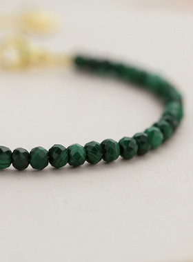 天然孔雀石手链极细手串