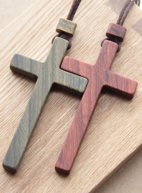 乌木十字架项链工艺品吊坠
